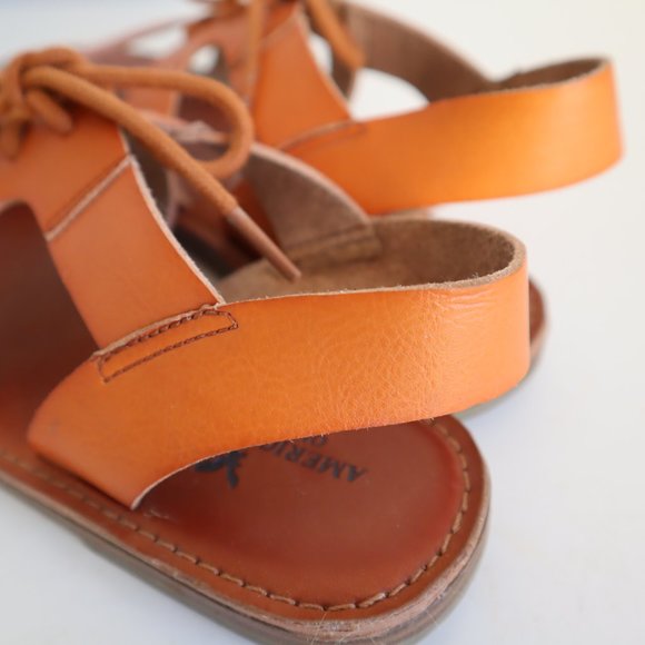 American Eagle Outfitters Brown Leather Gladiator Lace-Up Sandals, Size 8 - Picture 12 of 12